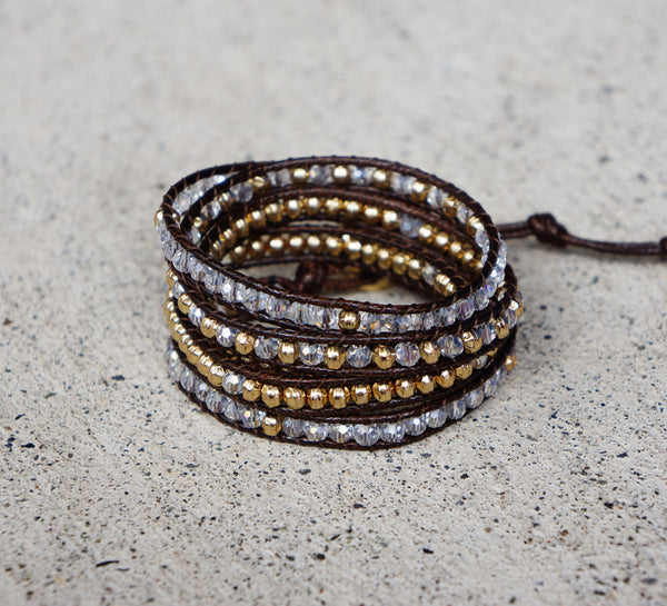 Chocolate Browny Wrap Bracelet