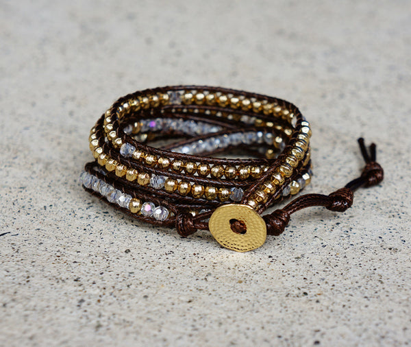 Chocolate Browny Wrap Bracelet