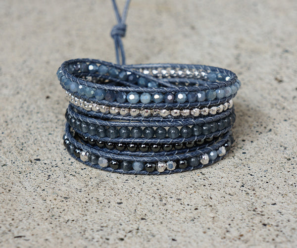 Silver Smoky Wrap Bracelet