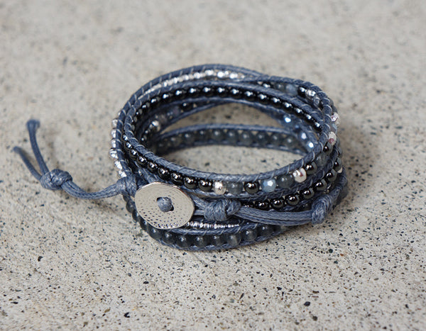 Silver Smoky Wrap Bracelet